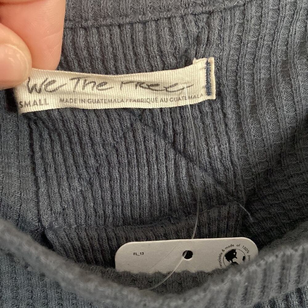 We the Free Free People Thermal Long Sleeve Sweater Top New Small Grey - Picture 3 of 6